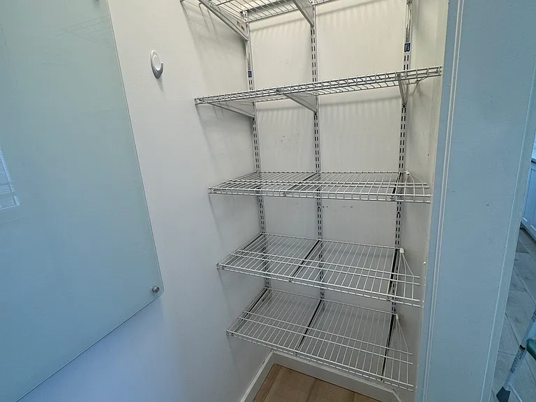 Pantry shelves and water heater