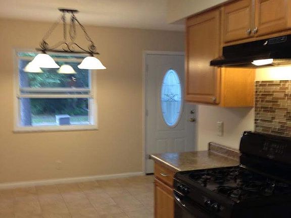 From kitchen view looking into dining area