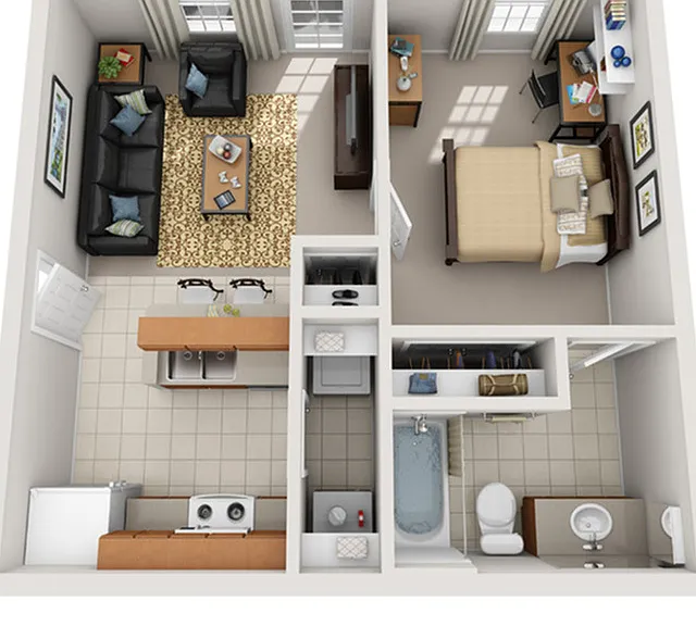1 Bedroom | 1 Bathroom 1 Bedroom | 1 Bathroom