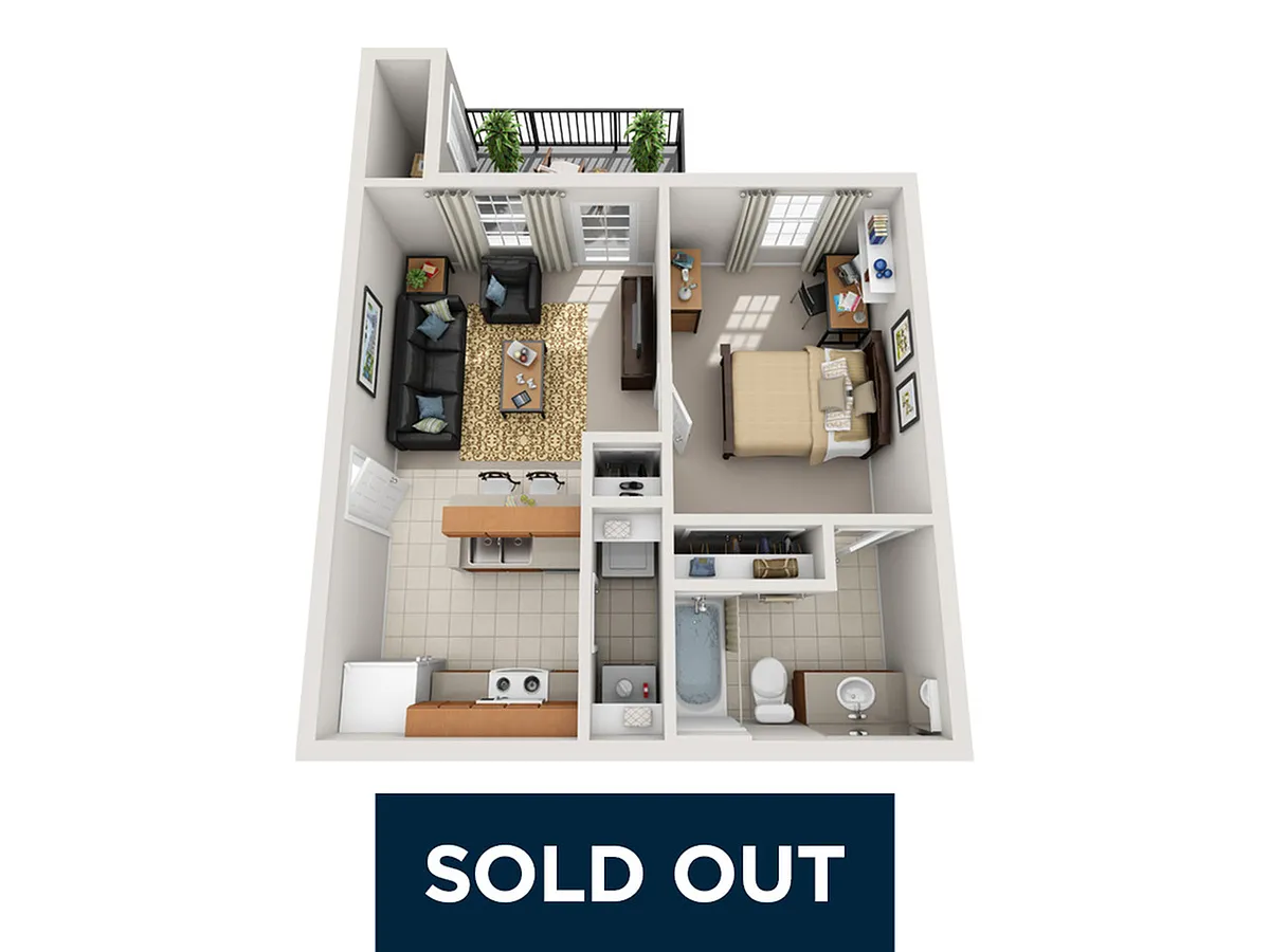Floor plan 1 Bedroom 1 Bathroom