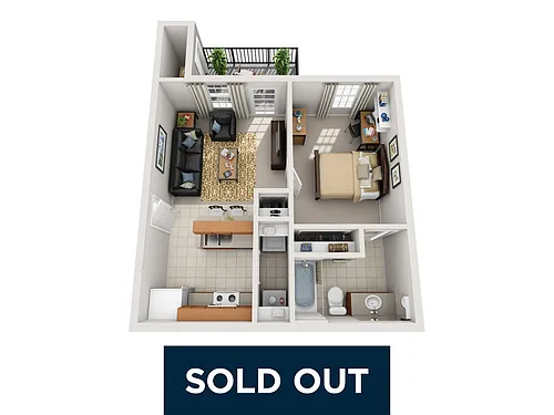 Floor plan 1 Bedroom 1 Bathroom