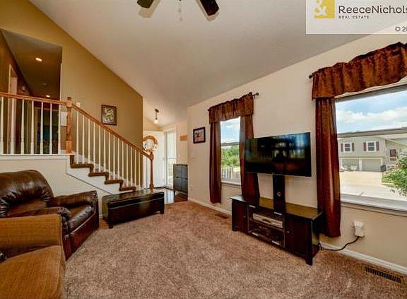 You enter the home into brand new carpet in the family room and