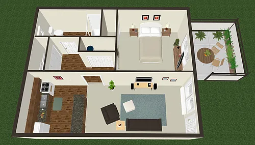 Floor plan One Bed One Bath
