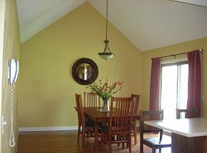 Vaulted dining area
