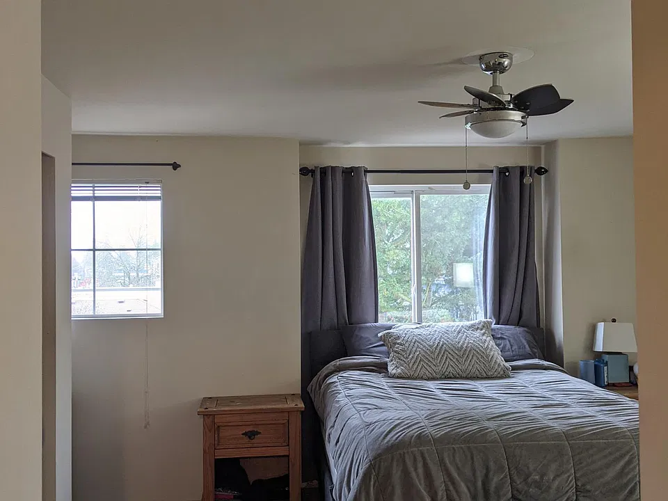 Master bedroom with full bathroom and double closets