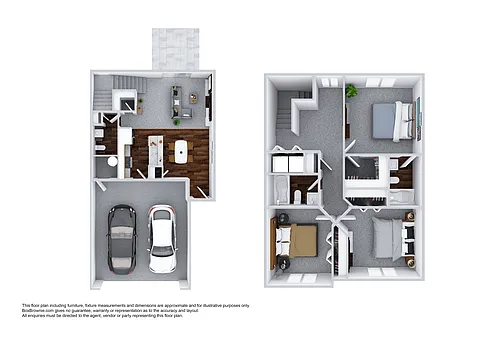 Floor plan Townhome 3 Bedroom 2.5 Bathroom