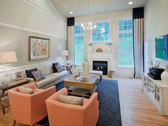 Living room with fireplace