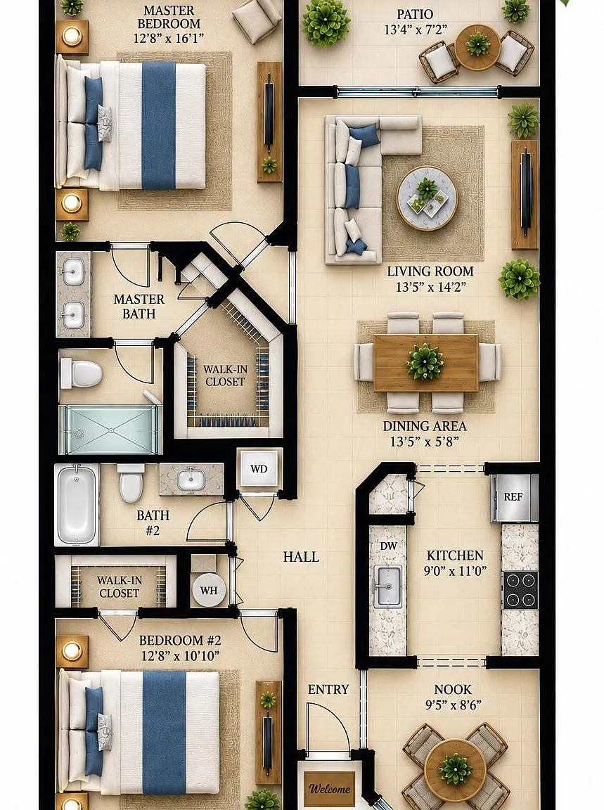 2 bed, 2.0 bath, 1364 sqft, $2,350 — Photo 2