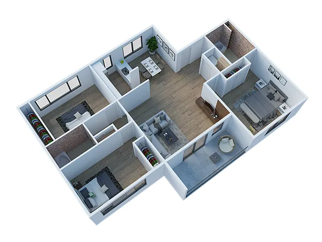 Floor plan 3 Bed 2 Bath