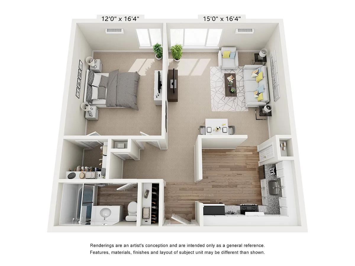 Floor plan ONE BEDROOM B
