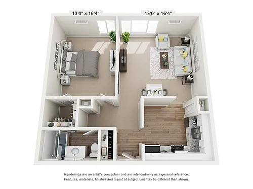 Floor plan ONE BEDROOM B