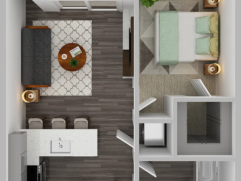 1A-1 One-Bedroom Floor Plan Layout 1A-1 One-Bedroom Floor Plan Layout