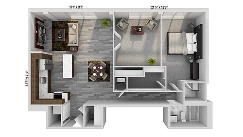 Floor plan 1 Bed Premium A