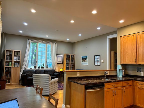 Open concept, living room and eat in kitchen