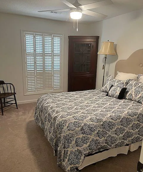 Second bedroom with a queen bed, excellent closet space. All bedding is included and the rooms do not face any traffic, so a quiet night of sleep is the norm.