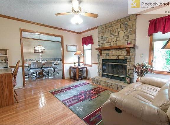 Hearth room features wood floors