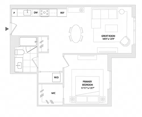 Floor plan 1 BED C4