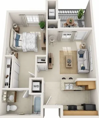 Floor plans are artist's rendering. All dimensions are approximate. Actual product and specifications may vary in dimension or detail. Not all features are available in every apartment. Prices and availability are subject to change. Floor plans are artist