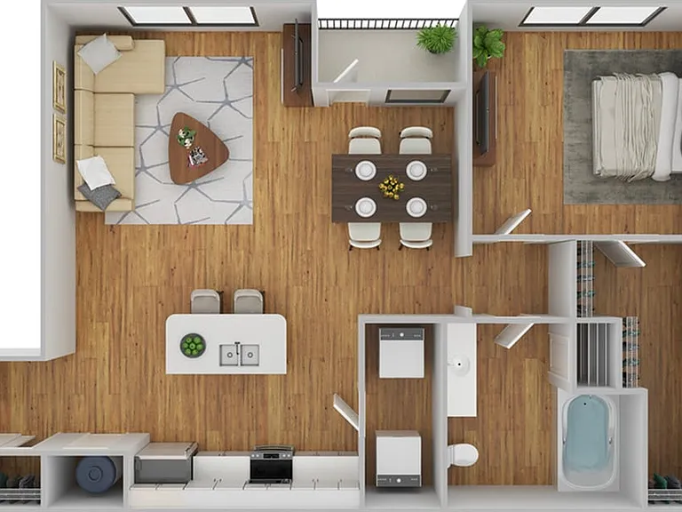 1 Bedroom | 1 Bath | 824 SF | Renovated 1 Bedroom | 1 Bath | 824 SF | Renovated