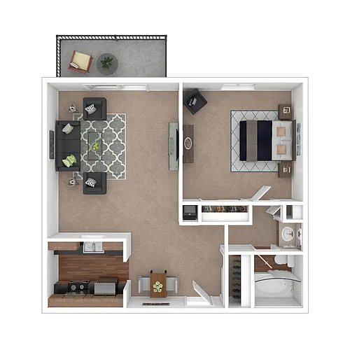 Floor plan One Bedroom Large