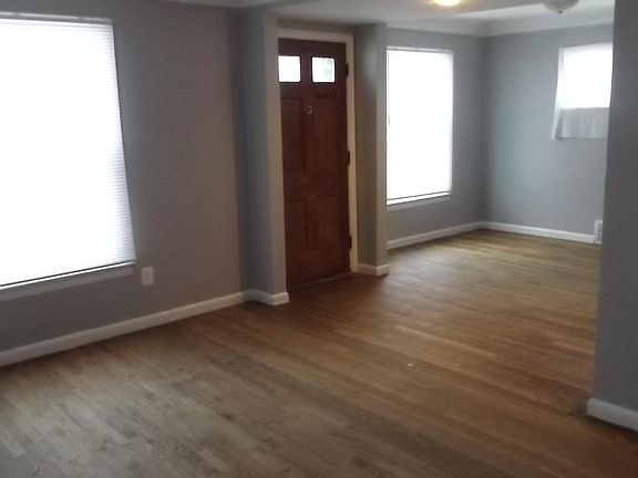 view from living room to front door