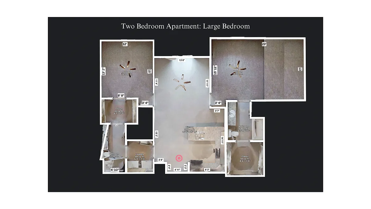 Floor plan Two Bedroom-Large Bedroom