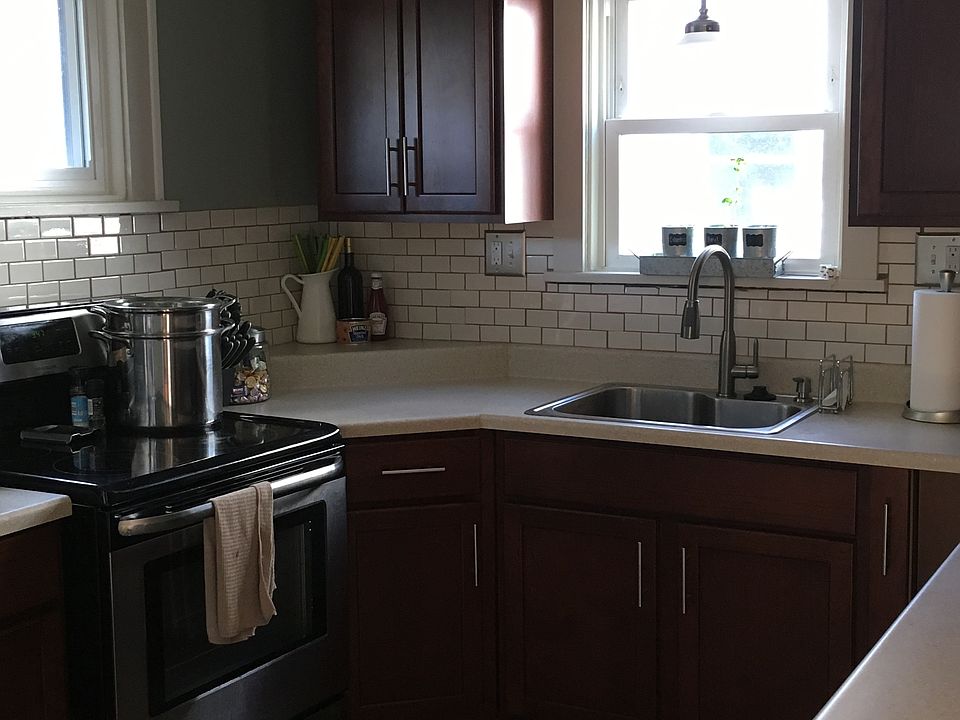 Kitchen with stainless steel appliances
