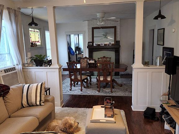 Beautful Hardwood Floors Throughout * Stained Glass Window & Tiled Deco Fireplace Add To The Charm Of Dining Room