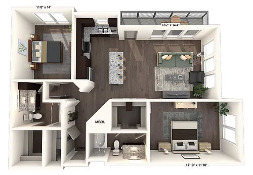 Floor plan B2-1206-E