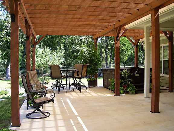 Huge patio with pergola
