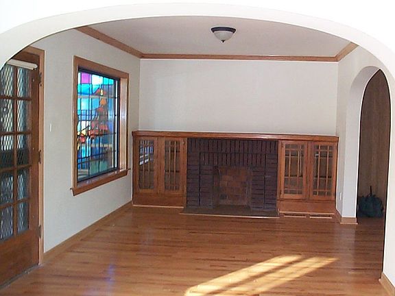 Large living room with built-in bookcases