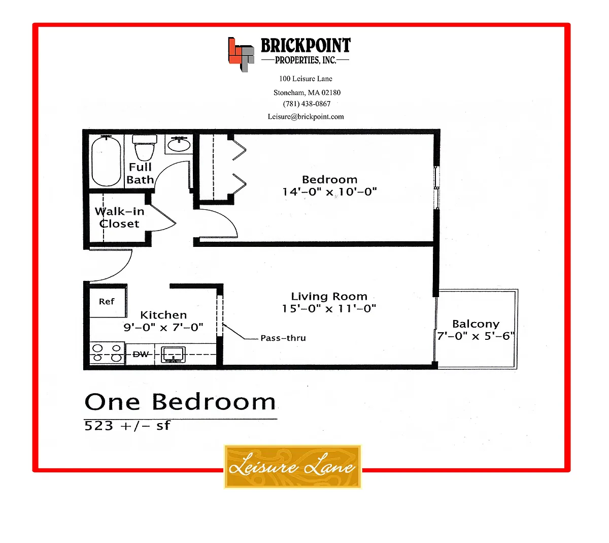Floor plan 1 Bedroom