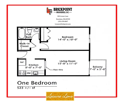 Floor plan 1 Bedroom