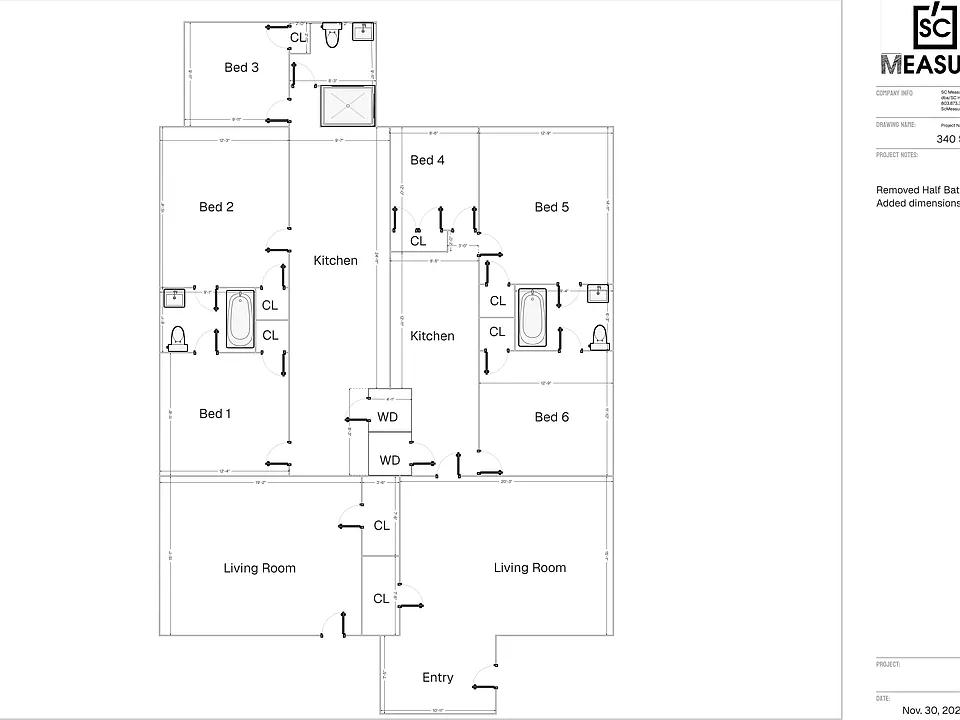 Left Side Floorplan Bed 1,2,3 (Duplex)