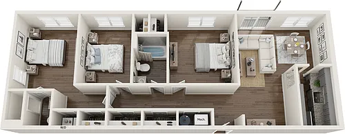 Floor plan 3 Bedroom, 2 Bathroom