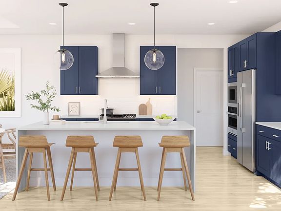 Kitchen with pendant lighting