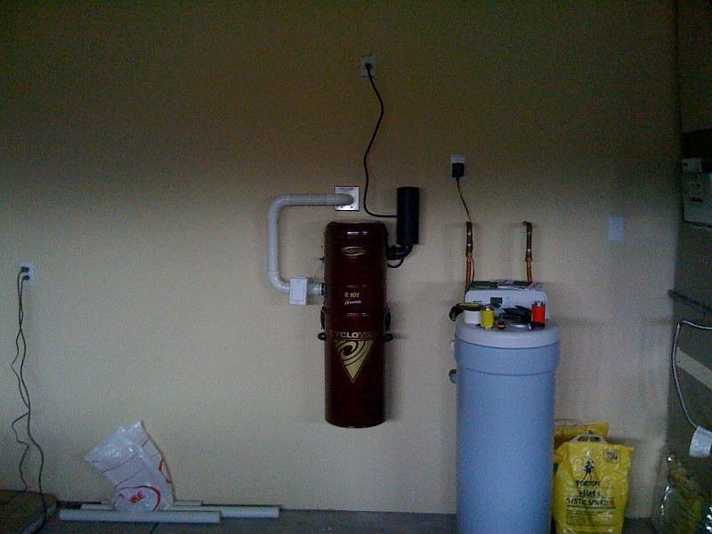 central vac, water softener