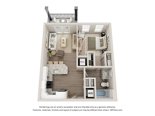 Floor plan Flounder | 1 Bed | 1 Bath