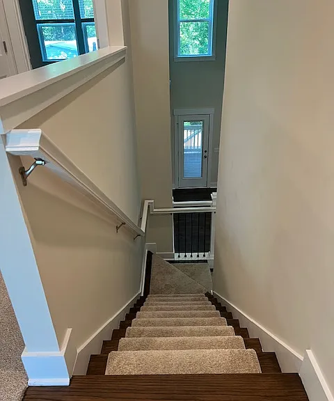 View from top of stairs