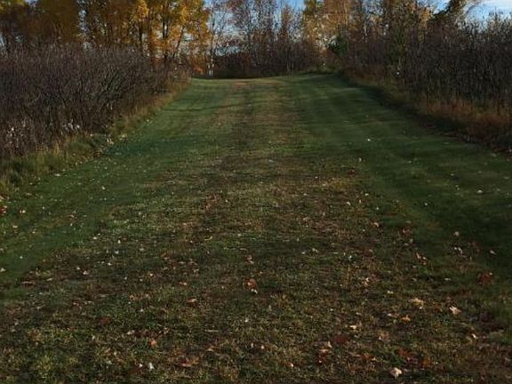Long, private driveway in