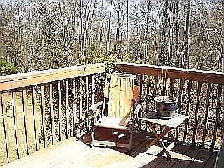 Back porch to hold gatherings and enjoy the Carolina evenings.
