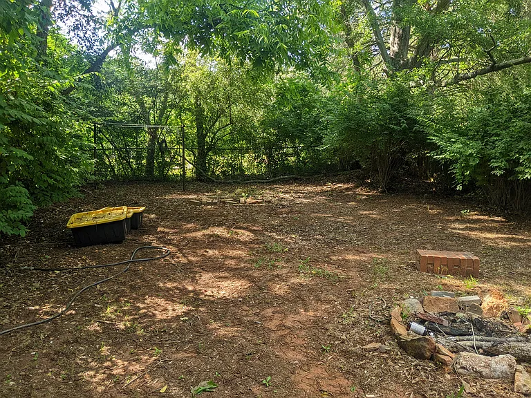 Fenced backyard