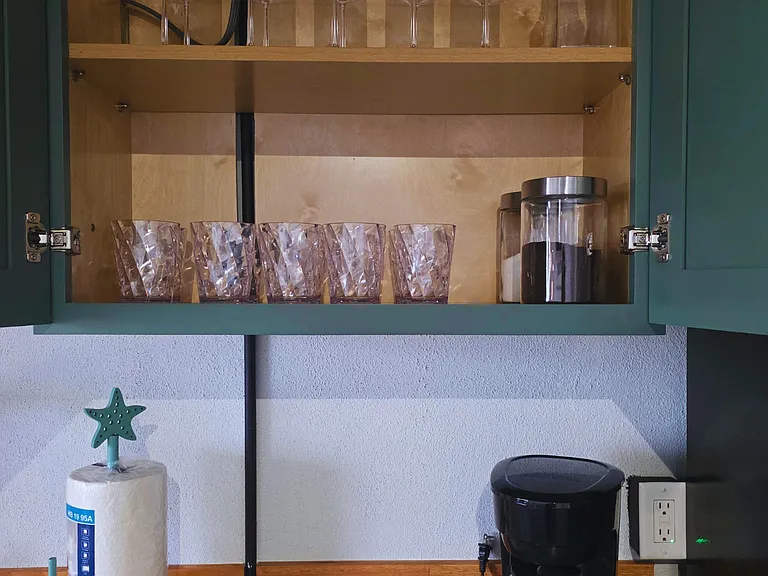 Fresh coffee and crystal glasses ready for your enjoyment.