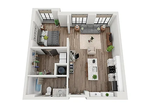 Floor plan Open 1x1 A - TMN