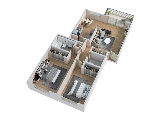 Floor plan Two Bedroom-1.25 Bath