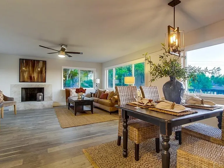 Custom tile wood-burning fireplace