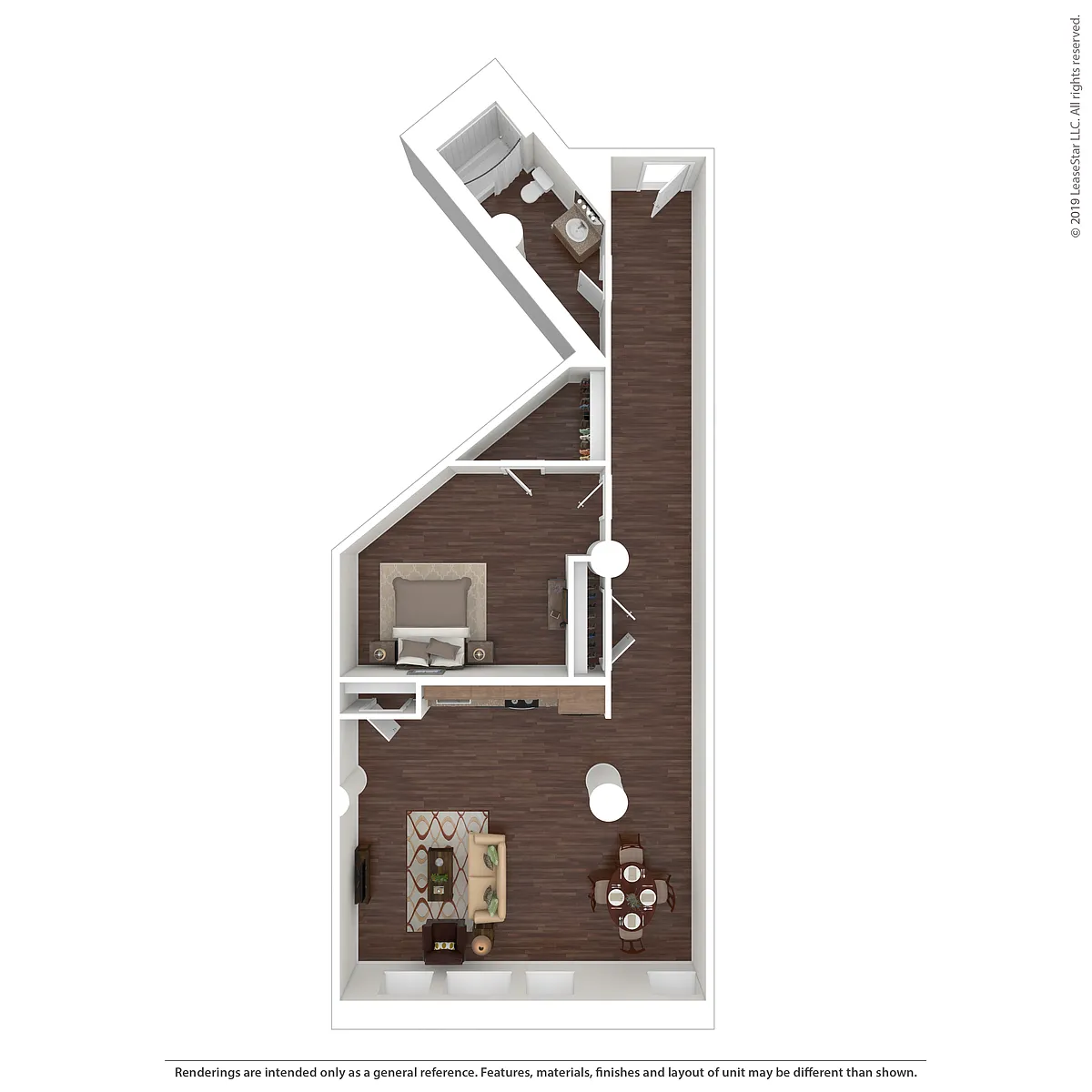 Floor plan 110% AMI 1 Bed / 1 Bath Loft
