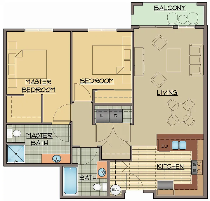 Floor plan 2BD, 2BTH A Rehab