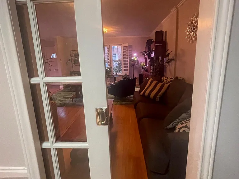 Fun Pocket door from kitchen into living room