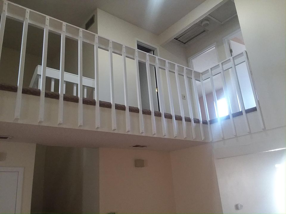 Looking up from the living room